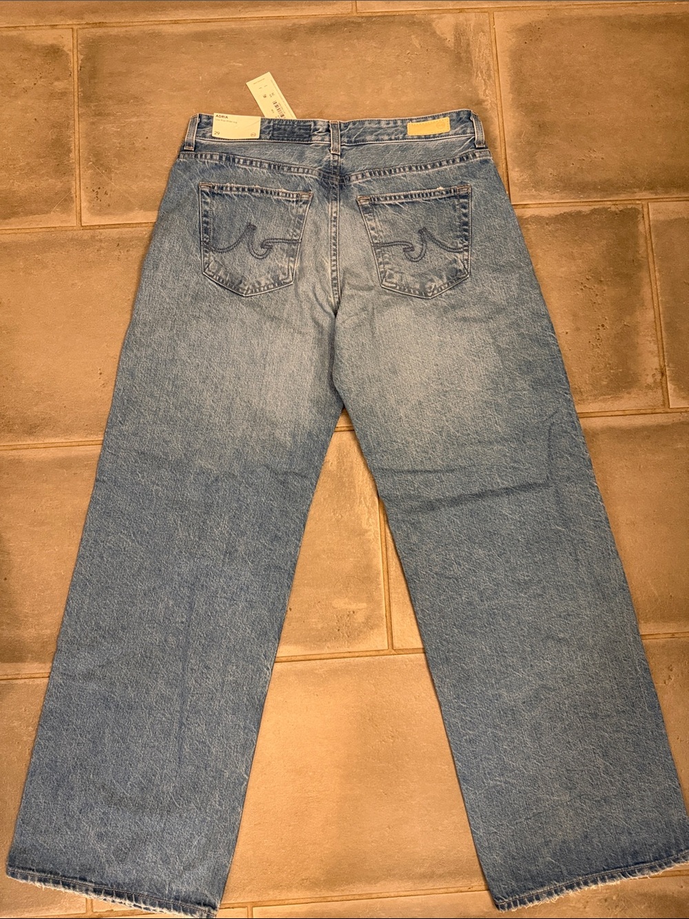 AG Adriano Goldschmied Light Blue Wide-Leg Jeans - Picture 3 of 4